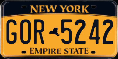 NY license plate GOR5242
