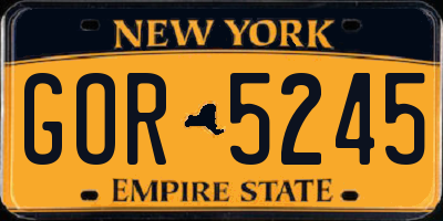 NY license plate GOR5245