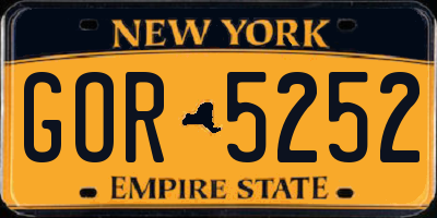 NY license plate GOR5252
