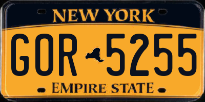 NY license plate GOR5255