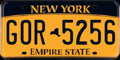 NY license plate GOR5256