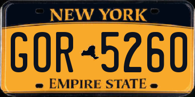 NY license plate GOR5260