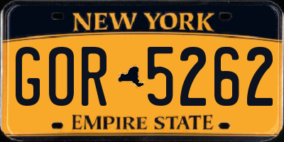 NY license plate GOR5262