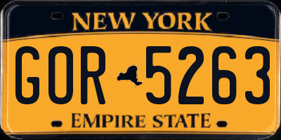 NY license plate GOR5263