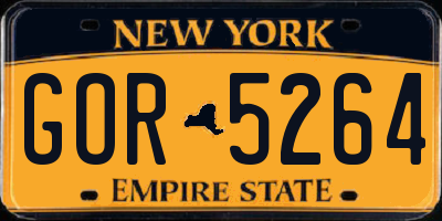 NY license plate GOR5264