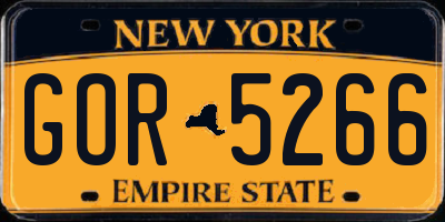NY license plate GOR5266