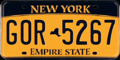 NY license plate GOR5267