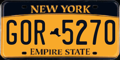 NY license plate GOR5270