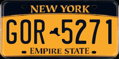 NY license plate GOR5271