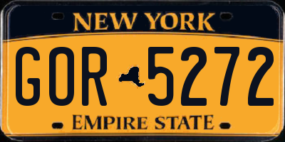 NY license plate GOR5272