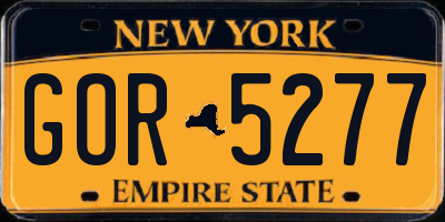 NY license plate GOR5277