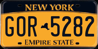 NY license plate GOR5282