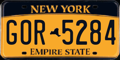 NY license plate GOR5284