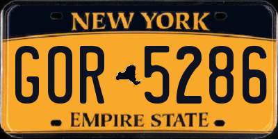 NY license plate GOR5286
