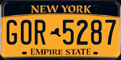 NY license plate GOR5287