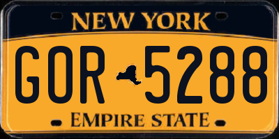NY license plate GOR5288
