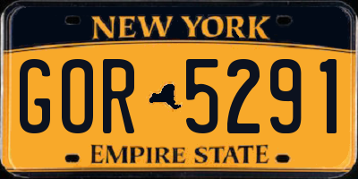 NY license plate GOR5291
