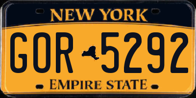 NY license plate GOR5292