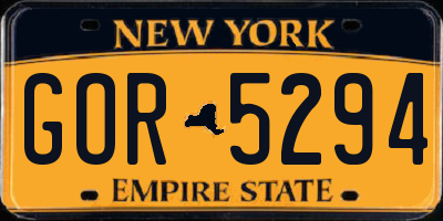 NY license plate GOR5294