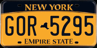 NY license plate GOR5295