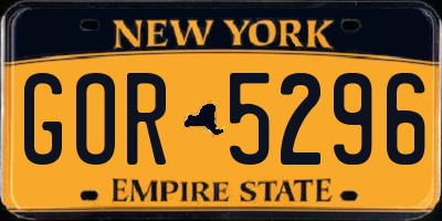 NY license plate GOR5296