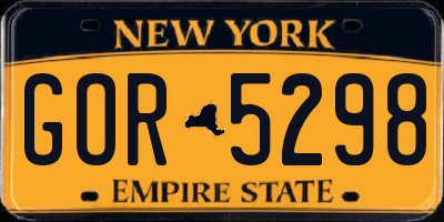 NY license plate GOR5298