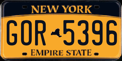 NY license plate GOR5396