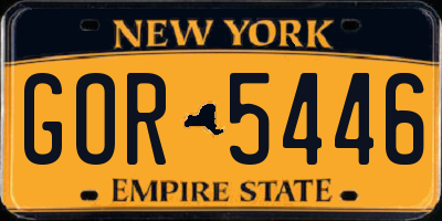 NY license plate GOR5446