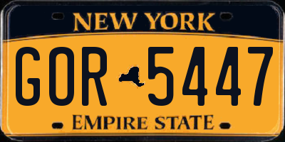 NY license plate GOR5447
