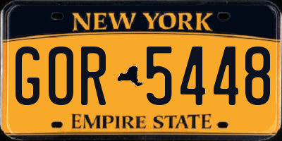 NY license plate GOR5448