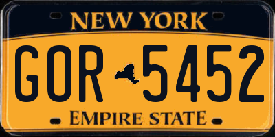 NY license plate GOR5452
