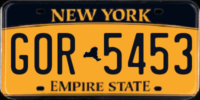 NY license plate GOR5453