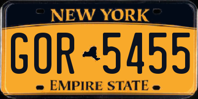 NY license plate GOR5455