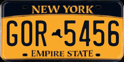 NY license plate GOR5456