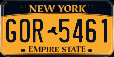 NY license plate GOR5461
