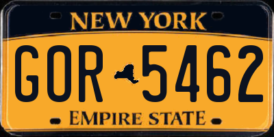 NY license plate GOR5462
