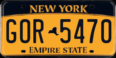 NY license plate GOR5470