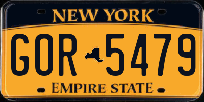 NY license plate GOR5479