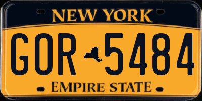 NY license plate GOR5484