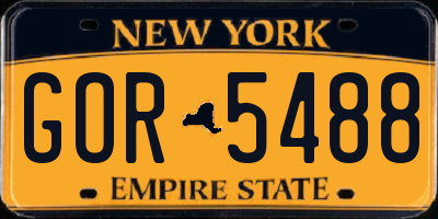 NY license plate GOR5488