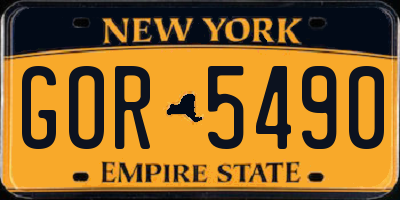 NY license plate GOR5490