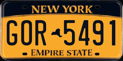 NY license plate GOR5491
