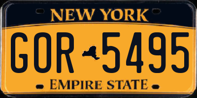 NY license plate GOR5495