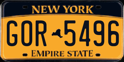 NY license plate GOR5496