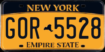 NY license plate GOR5528