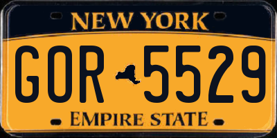 NY license plate GOR5529
