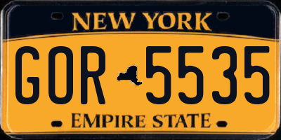 NY license plate GOR5535