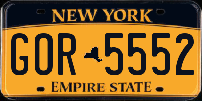 NY license plate GOR5552