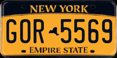 NY license plate GOR5569