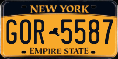 NY license plate GOR5587